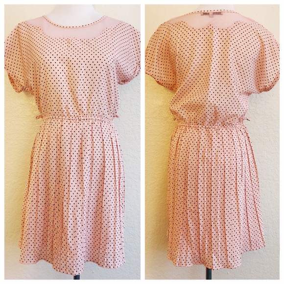 Pink and Black Polkadot Dress - Picture 1 of 4